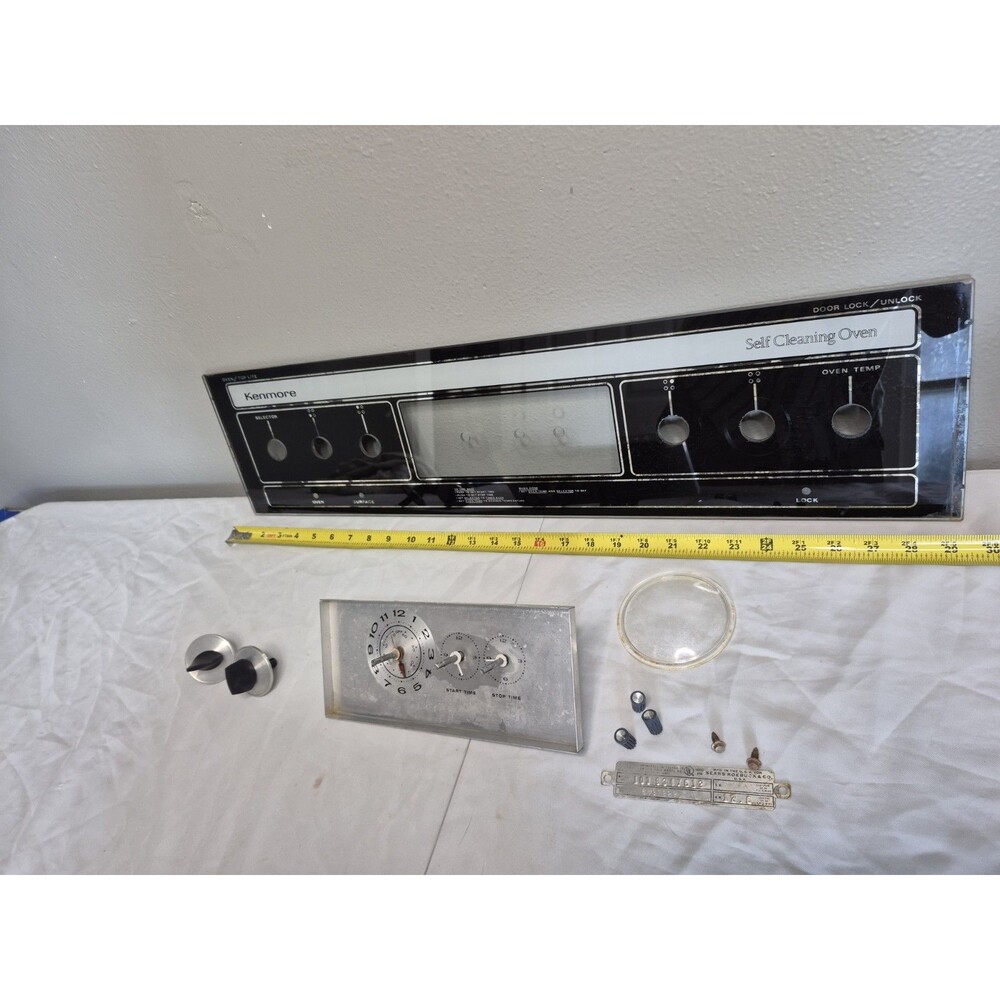 Vintage Kenmore Wall Oven Control Panel Clock Timer Assembly Knobs Glass...